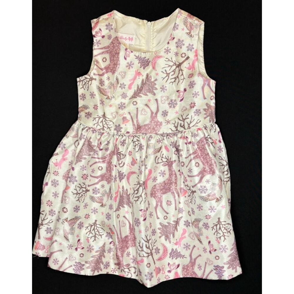BONNIE BABY | BONNIE JEAN Winter Holiday Wonderland Print Dress & Bloomers | 2T